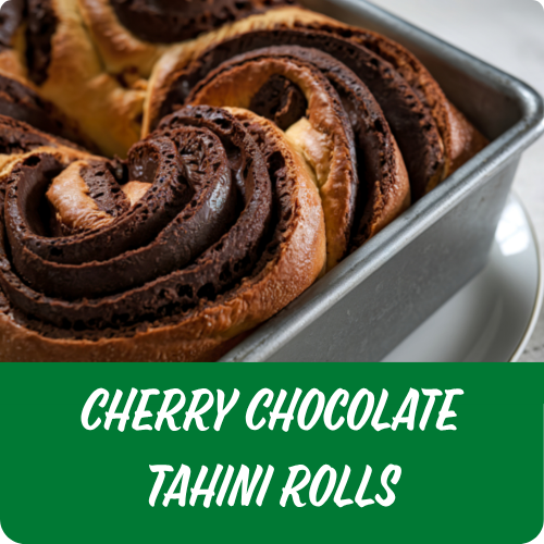 Cherry Chocolate Tahini Rolls